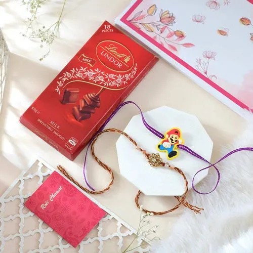 Charming Duo Rakhi with Lindt Chocolates