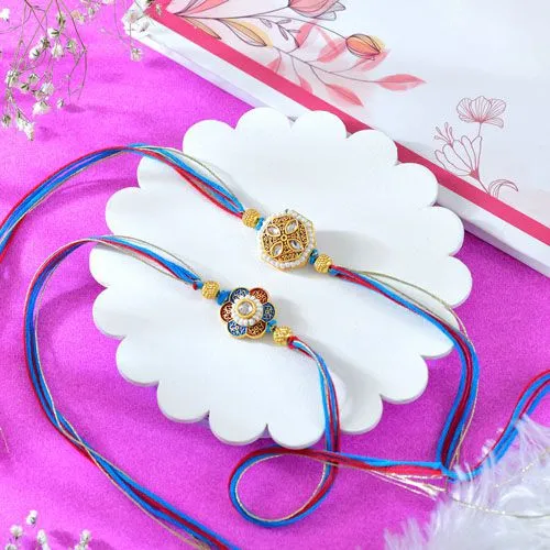 Vibrant Floral Rakhi Duo