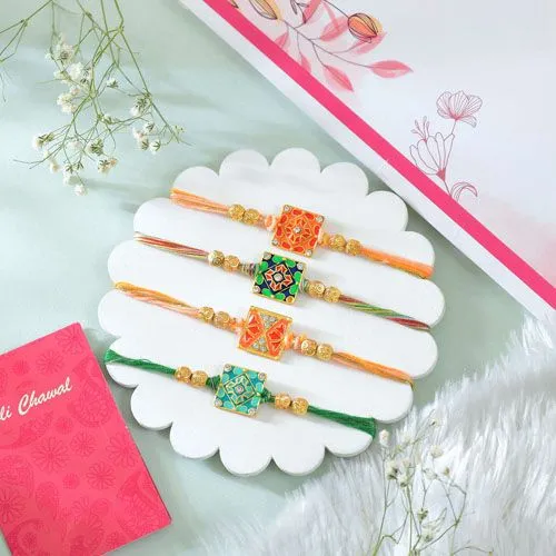 Elegant Rakhi Set of 4