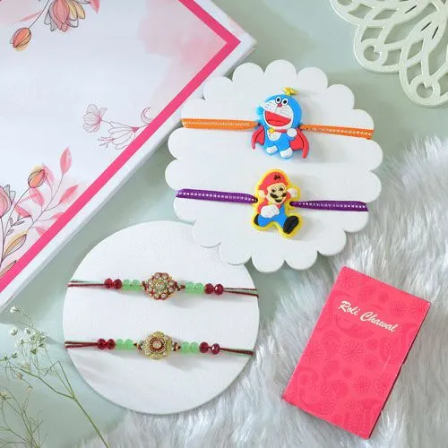 Elegant Floral Rakhi Set for Siblings