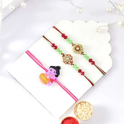 Brother-Sister Rakhi Set with Krishna Kids Bracelet