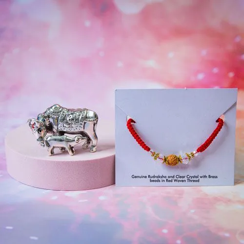 Rakhi Love Set with Silver Cow