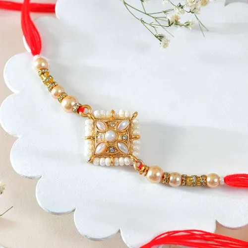 Brothers Bond White Pearl Rakhi