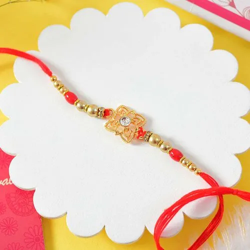 Golden Blooms Rakhi