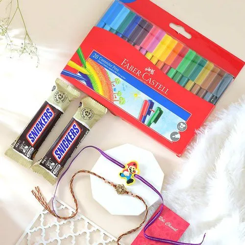 Kids Rakhi Fun Pack: Colors & Snickers