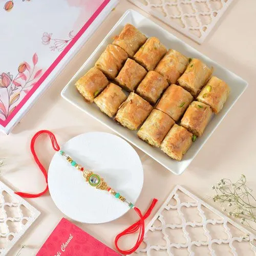 Elegance Rakhi with Gourmet Baklava