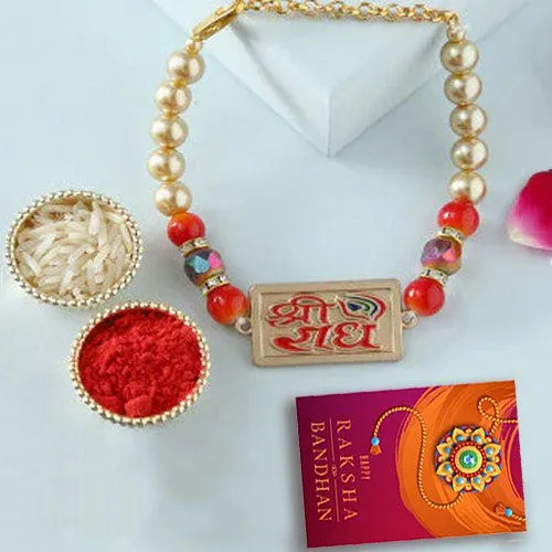 Elegant Shree Radhe Rakhi Gift