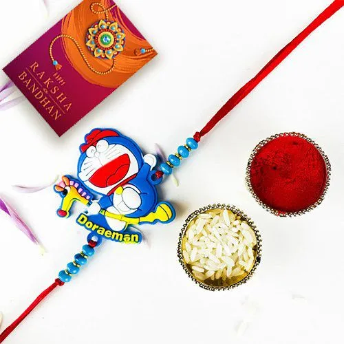 Fun Doraemon Rakhi with Roli Chawal