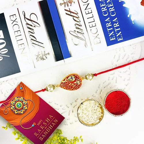 Kundan Rakhi with Premium Chocolates