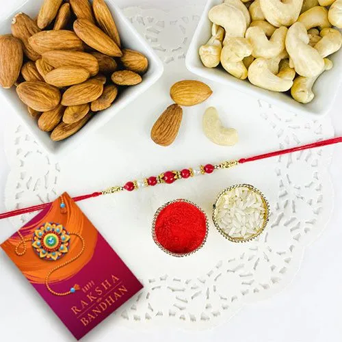 Beaded Rakhi with Dry Fruits