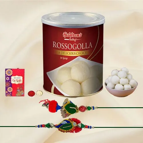 Cadbury Chocolates, Haldirams Rasgulla n Rakhi Set