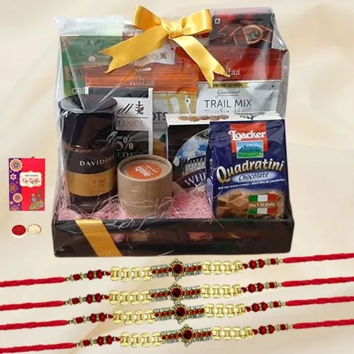 Beautiful Bracelet Rakhi with Tasty Gourmet Gift Hamper