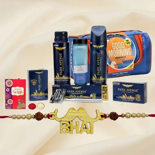 Outstanding Park Avenue Mens Grooming Set with Bhai Rakhi