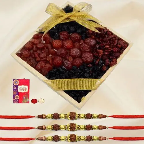 Rudraksha Rakhi n Dry Fruits Bundle