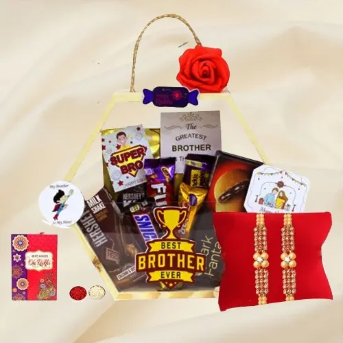 Rakhi Set with Groovy Chocolaty Treat Hampers