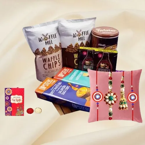 Family Rakhi Set N Tasty Tidbits Hamper