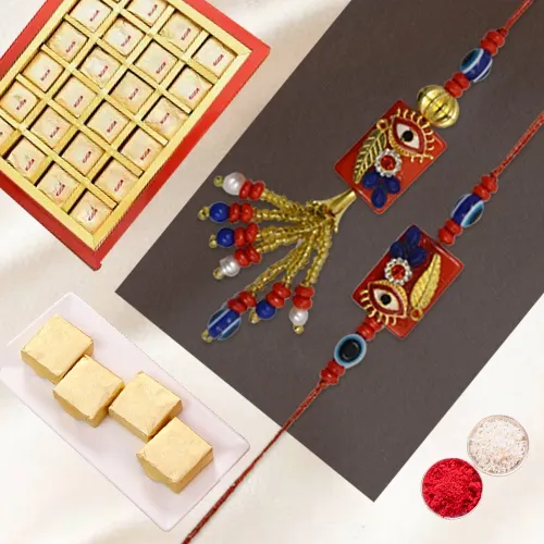 Raja-Rani Rakhi Set with Choco Bites