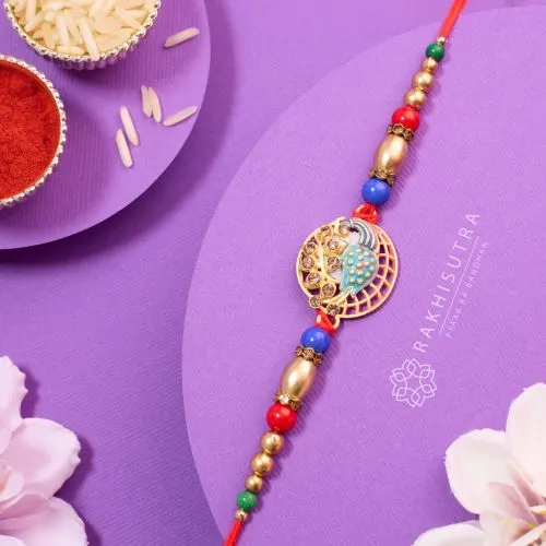 Exclusive Peacock Kundan Rakhi