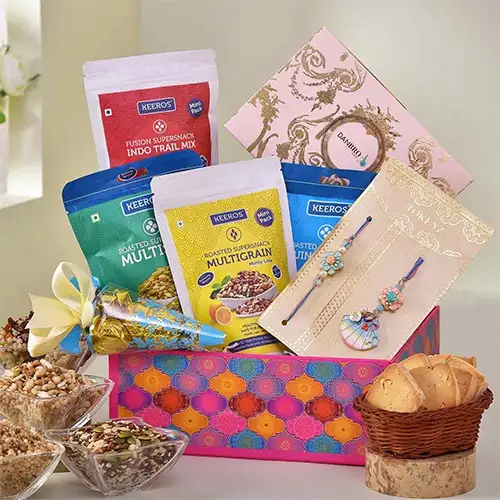 Wonderful Bhaiya Bhabhi Rakhis N Treats Hamper