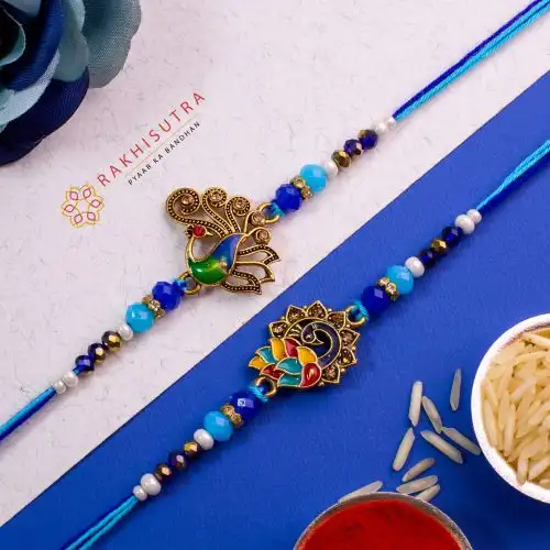 Premium Peacock Rakhi Set