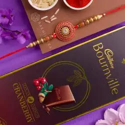 Exclusive Kundan Rakhi N Cadbury Bournville Combo
