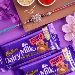 Charming Kundan Rakhi N Cadbury Chocolate Delight
