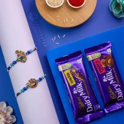 Exclusive Peacock Rakhi Set N Cadbury Chocolate Combo