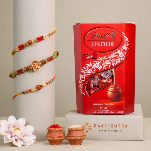 Sacred Rakhi N Lindt Chocolate Combo