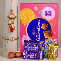Fancy Bhai Bhabhi Rakhi N Cadbury Celebrations Combo