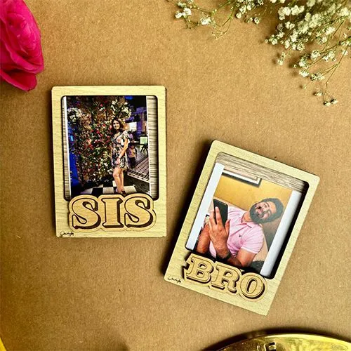 Heartfelt Wooden Photo Frame Magnet Gift