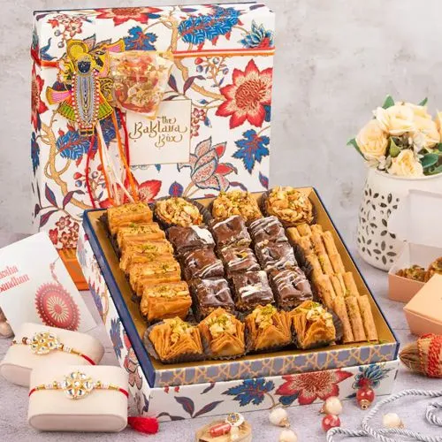 Delectable Baklavas  N  Rakhis Combo Gift Pack