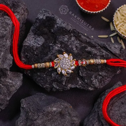 Charming AD Kundan Rakhi Gift