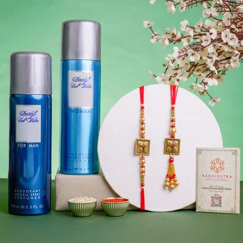 Kundan Rakhi N Davidoff Delight Gift Set