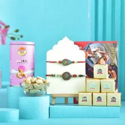 Designer Rakhi N Nutty Treats Gift Pack