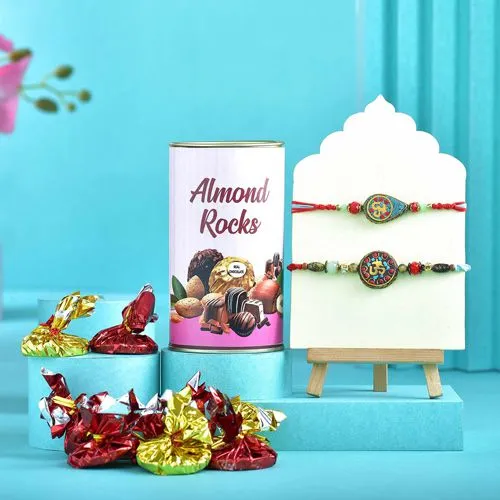 Premium Rakhi Duo with Almond Choco Treats