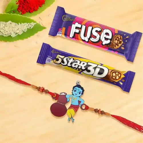 Krishna Designer Rakhi with Cadbury Delight