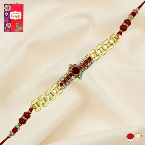 Exclusive Golden Bracelet Rakhi