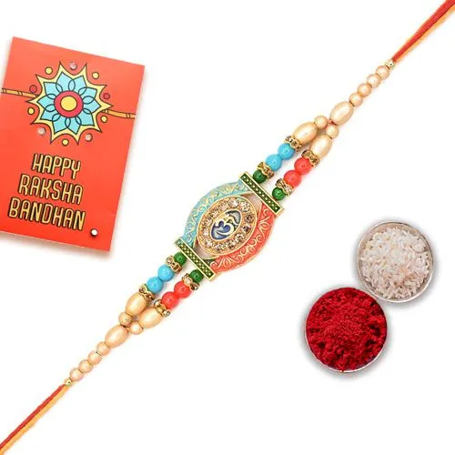 Spiritual OM Beaded Rakhi