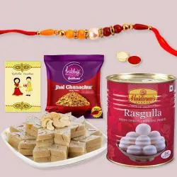 Stylish Rakhi with Sweets n Bhujia from Haldirams