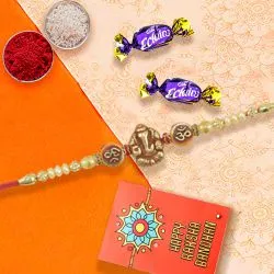 Ganesh Blessings Rakhi & Chocolate Combo