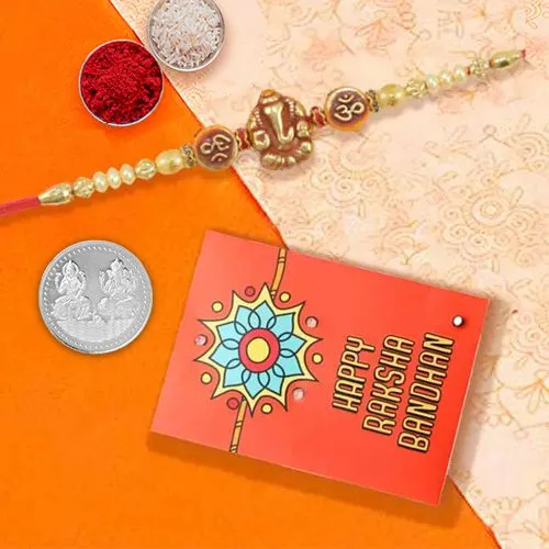 Ganesh Rakhi With Lucky Coin