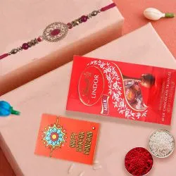Exquisite Rakhi and Lindt Chocolate Combo