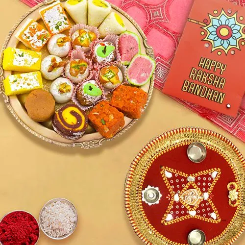 Rakhi Thali With Delicious Sweets