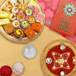 Rakhi Celebration Thali With Coin & Sweets