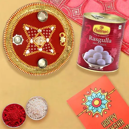 Rakhi Sweet Thali With Canned Rasgulla