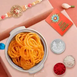 Rakhi Celebration Pack with Sweets & Coin