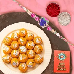 Festive Mauli Rakhi & Boondi Ladoo Deluxe Set