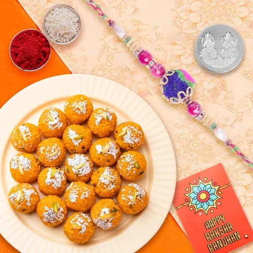 Festive Rakhi & Sweets Combo